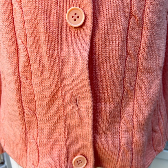 Vintage K Mart Women's Peach Button Up Sweater Cardigan Knit Acrylic Small - Picture 3 of 7